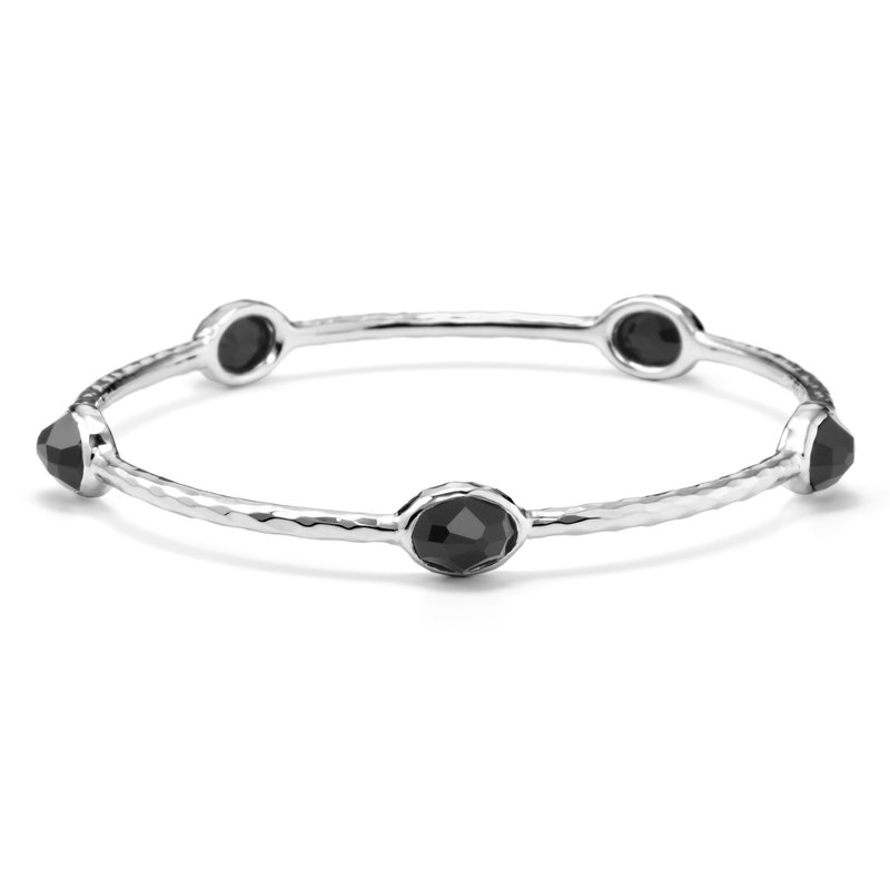 Ippolita Sterling Silver Rock Candy 5-Stone Bangle Bracelet in Black Onyx