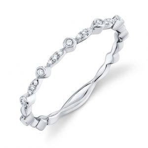 Alternating Shapes Stackable Diamond Band Ring