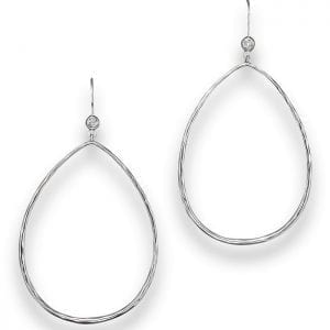 Ippolita Sterling Silver Open Teardrop Earrings with Diamonds Earrings Bailey's Fine Jewelry