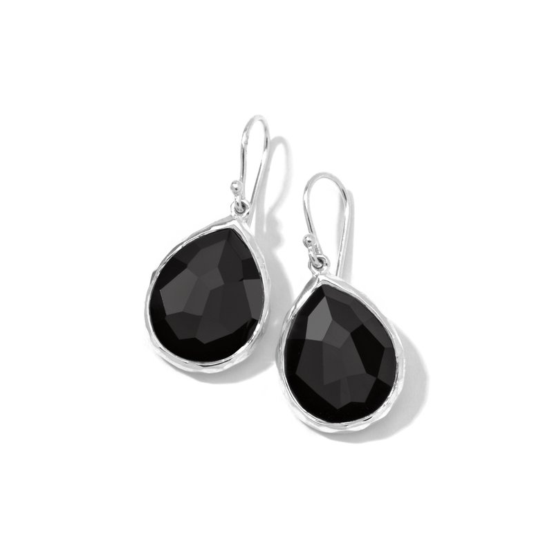 Ippolita Black Onyx Teardrop Earrings in Sterling Silver
