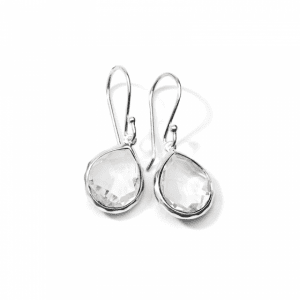 Ippolita Rock Candy Sterling Silver Mini Teardrop Earrings in Clear Quartz Earrings Bailey's Fine Jewelry