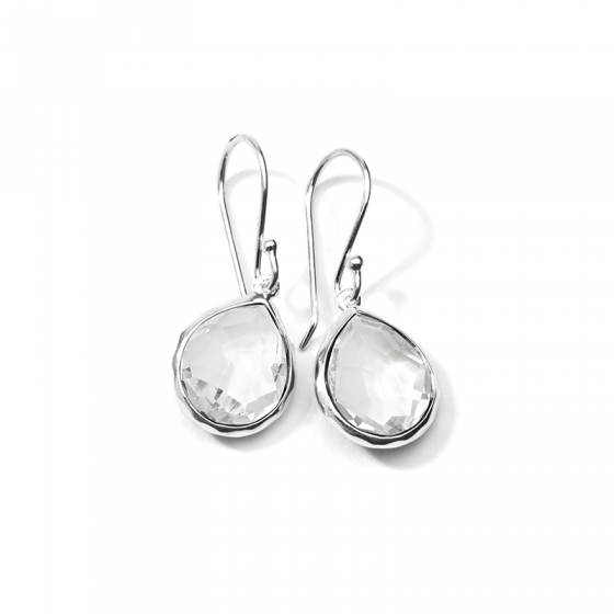 Ippolita Rock Candy Sterling Silver Mini Teardrop Earrings in Clear Quartz