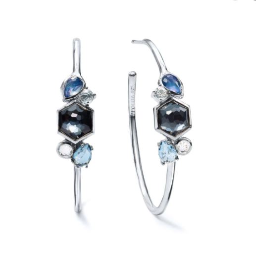 Ippolita Rock Candye Stone Cluster Hoop Earrings in Sterling Silver
