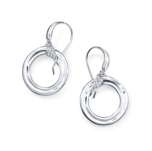 Ippolita Diamond Classic Twist Earrings in Sterling Silver
