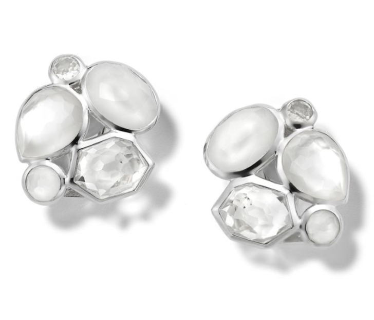 Ippolita Rock Candy Five Stone Cluster Clip Earrings in Sterling SIlver