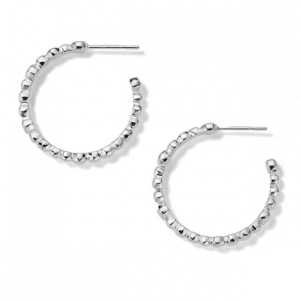 Ippolita Stardust Hoops in Sterling Silver with Diamonds
