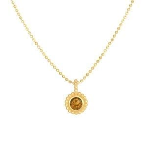 Citrine Floral Pendant Necklace in 14k Yellow Gold Necklaces & Pendants Bailey's Fine Jewelry