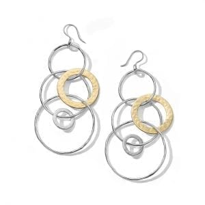 Ippolita Chimera Large Jet Set Earrings in Sterling Silver and 18kt Yellow Gold Earrings Bailey's Fine Jewelry