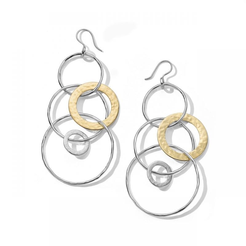 Ippolita Chimera Large Jet Set Earrings in Sterling Silver and 18kt Yellow Gold