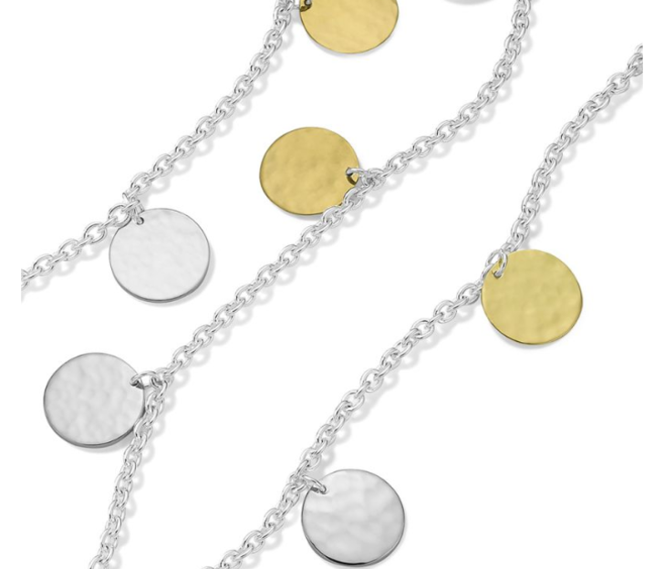 Sterling Silver Hammered Small Disc Necklace