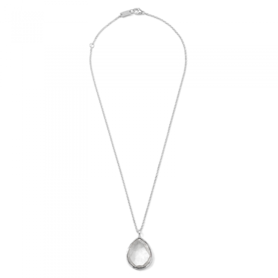 Ippolita Sterling Silver Rock Candy Large Teardrop Pendant Necklace in Clear Quartz