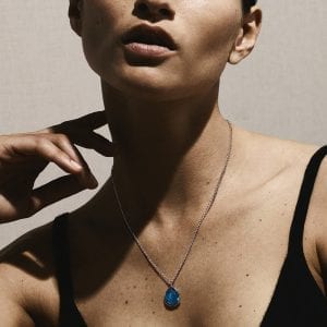 Ippolita Sterling Silver Rock Candy Teardrop Pendant Necklace in Blue Topaz