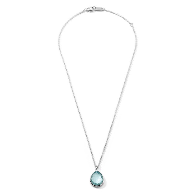 Ippolita Sterling Silver Rock Candy Teardrop Pendant Necklace in Blue Topaz