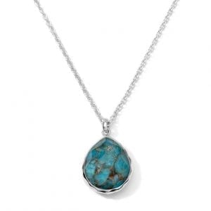 Ippolita Rock Candy Sterlign Silver Teardrop Pendant Necklace in Bronze Turquoise Doublet Necklaces & Pendants Bailey's Fine Jewelry