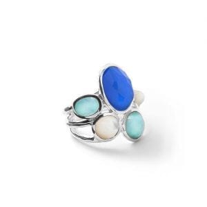 Ippolita Sterling Silver Wonderland 5-Stone Ring in Brazilian Blue