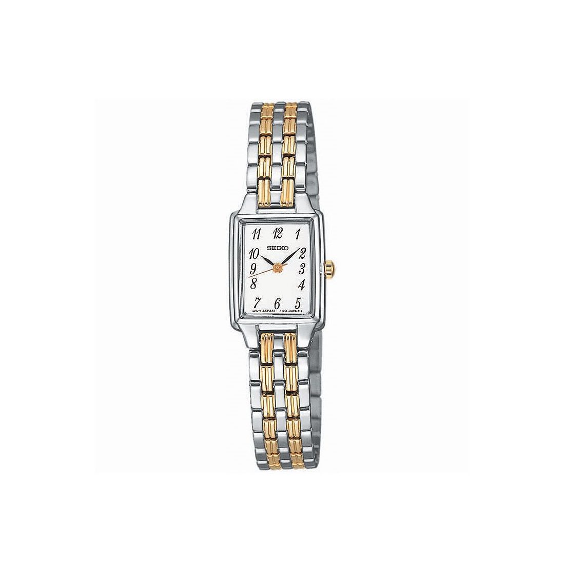 Seiko Stainless Steel & Yellow Gold Plate Rectangle Watch – Bailey's Fine  Jewelry