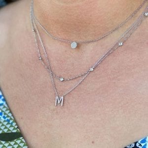 Sterling Silver Diamond Initial Pendant Necklace
