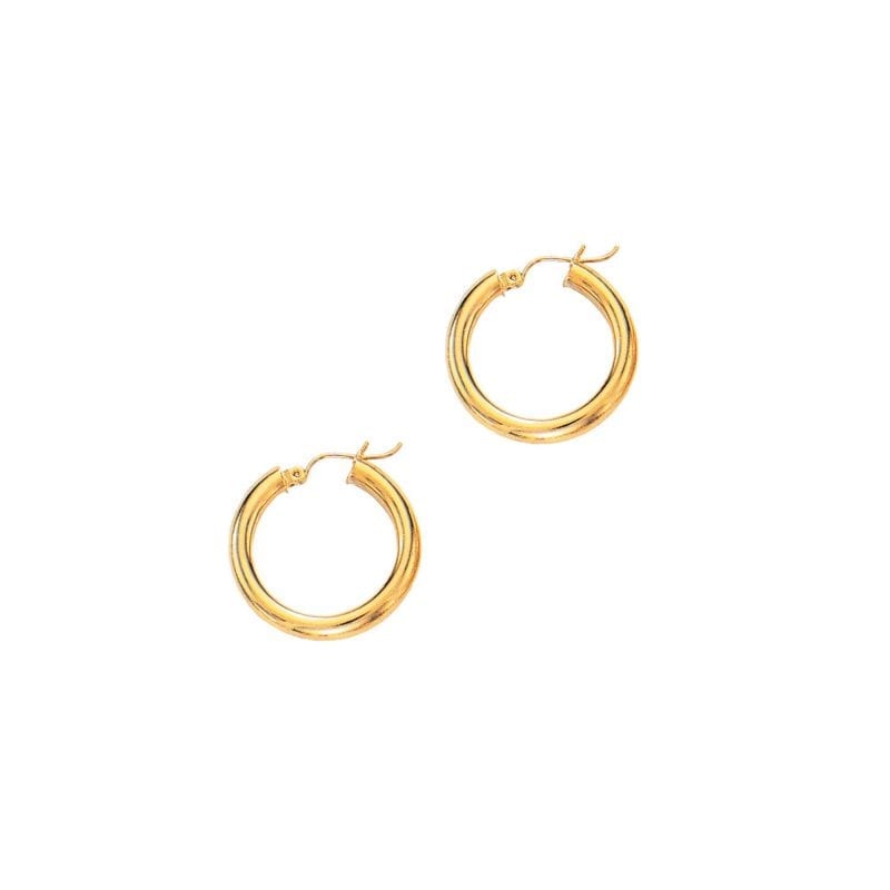 4mm Hoop Earrings in 14k Yellow Gold