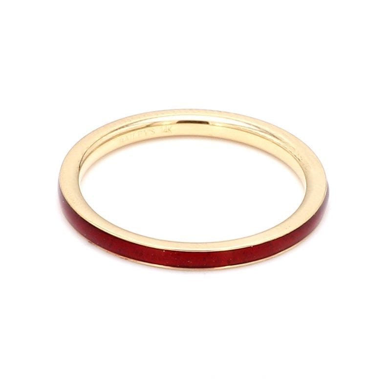 Enamel Band in 14k Yellow Gold, Size 6.5