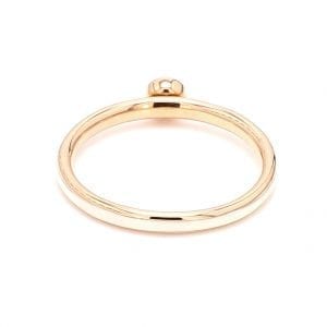 Diamond Enamel Ring in 14k Rose Gold, Size 6.5