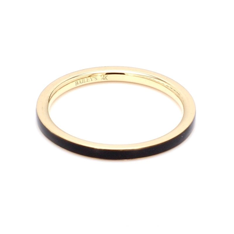 Enamel Band in 14k Yellow Gold, Size 6.5