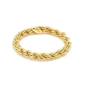 Rope Textured Guard Band in 18k Yellow Gold
