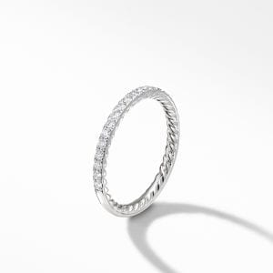David Yurman Eden Eternity Wedding Band with Diamonds in Platinum, Size 6
