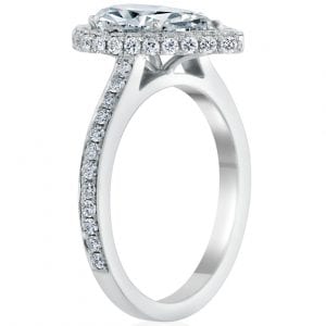 Pear Diamond Engagement Ring Halo Setting
