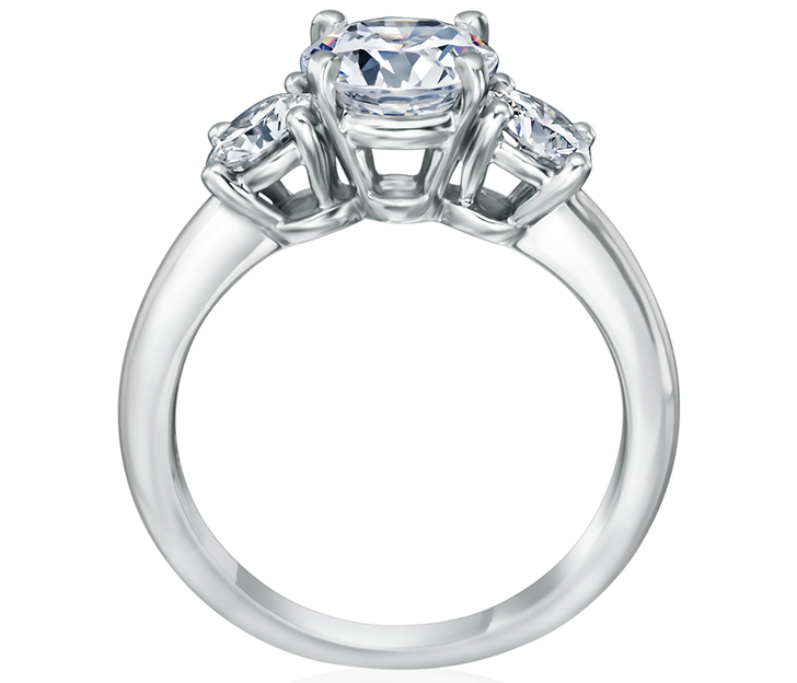 Platinum Three Stone Engagement Ring with Oval Diamonds - Richards Gems and  Jewelry