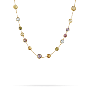 Marco Bicego Jaipur Mixed Gemstones Small Bead Necklace in 18kt Yellow Gold