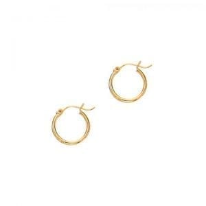 14kt Yellow Gold 2X20MM Hoop Earring Earrings Bailey's Fine Jewelry