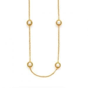Julie Vos 24kt Gold Plate Loire Station Necklace with Pearl, 35'