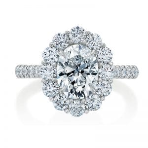 oval diamond halo engagement ring