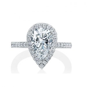 Pear Diamond Engagement Ring Halo Setting Engagement Rings Bailey's Fine Jewelry