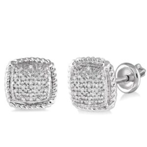 Bailey’s Sterling Collection Diamond Cushion Stud Earrings Earrings Bailey's Fine Jewelry