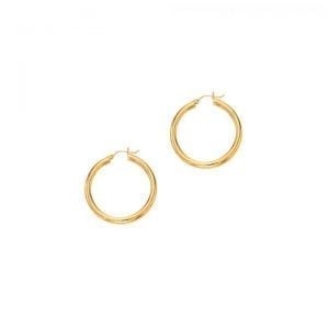 14kt Yellow Gold 4x40mm Hoop Earrings Earrings Bailey's Fine Jewelry