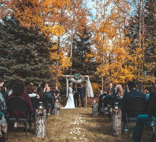 Wedding in the fall time