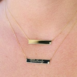 Bailey's Heritage Collection Bar Plate Diamond Necklace
