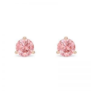 Lightbox Lab-Grown 1.00ct Pink Diamond Stud Earrings in 10k Rose Gold