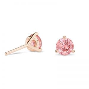Lightbox Lab-Grown 1.00ct Pink Diamond Stud Earrings in 10k Rose Gold
