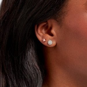 Lightbox Lab-Grown 1.0ct Blue Diamond Halo Stud Earrings