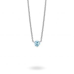 Lightbox Lab-Grown .50ct Blue Diamond Pendant Necklace in 10k White Gold