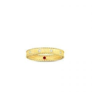 Roberto Coin 18k Yellow Gold Princess Ring with Diamonds Fashion Rings Bailey's Fine Jewelry