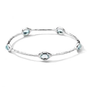 Ippolita Sterling Silver 5 Stone Bangle Bracelet in Blue Topaz Bracelets Bailey's Fine Jewelry