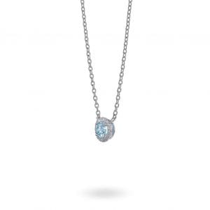 Lightbox Lab-Grown .50ct Blue Diamond Pendant Necklace in 10k White Gold