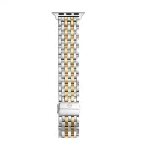 Michele 38/40mm Stainless Steel and 18k Yellow Gold Plate Apple Watch Strap