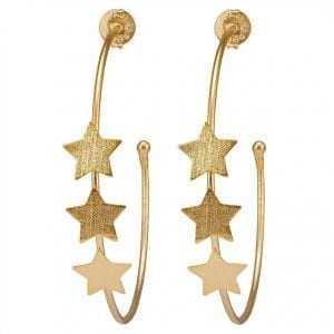 Sheila Fajl 18k Yellow Gold Plate Silvina Star Hoop Earrings Earrings Bailey's Fine Jewelry