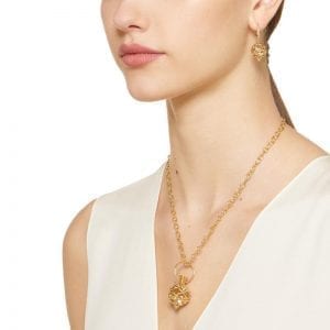 Temple St. Clair Theodora Amulet in 18k Yellow Gold with Diamond and Crystal Accents