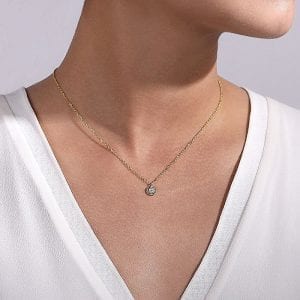 Beaded Round Floating Diamond Pendant Necklace