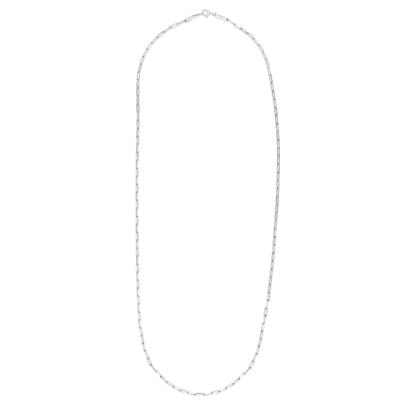 Sterling Silver Paperclip Chain Necklace, 1.8mm